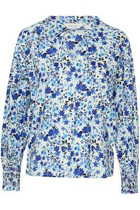 Part Two Namis Blouse In Blue Flower Print