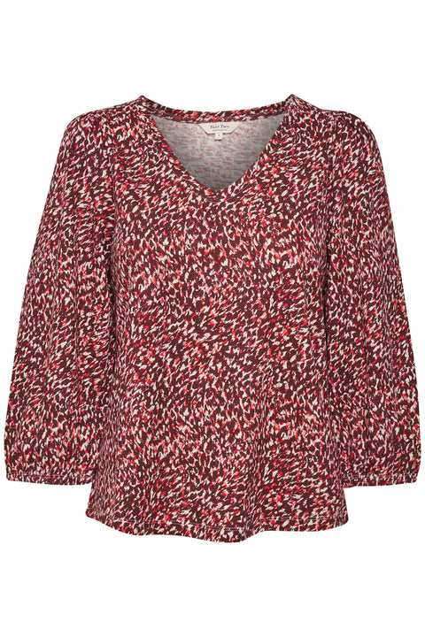 Part Two Rieke blouse in tawny port granite