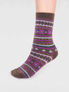 Thought SPW801 Waverly GOTS Organic Cotton Pattern Socks in Moss Green