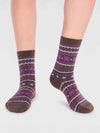 Thought SPW801 Waverly GOTS Organic Cotton Pattern Socks in Moss Green