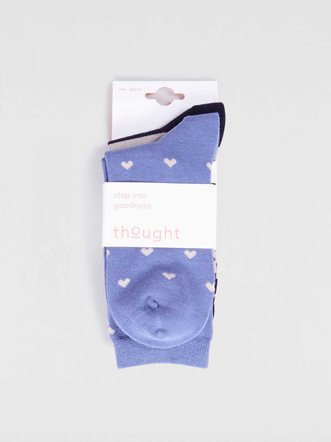 Thought SBW6707 Evie Bamboo Heart Pack Of Socks  in Multi