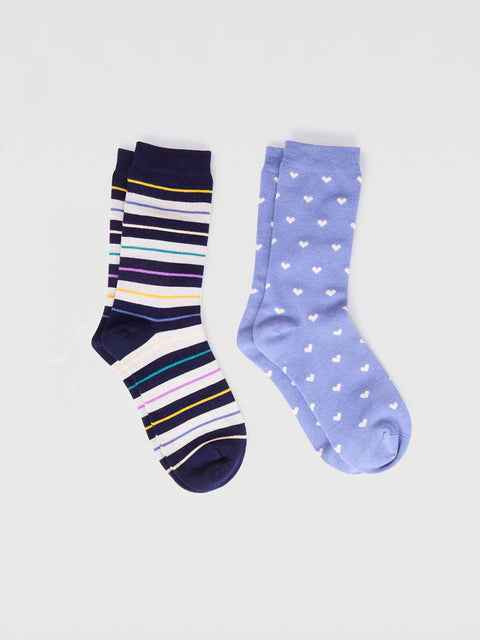 Thought SBW6707 Evie Bamboo Heart Pack Of Socks  in Multi