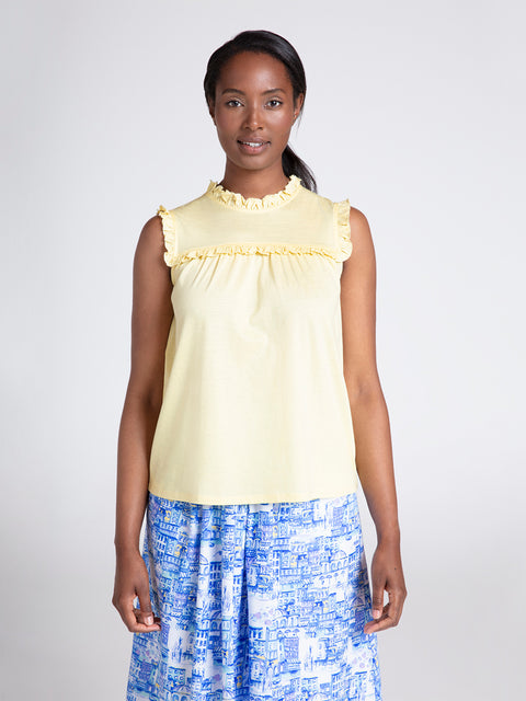 Thought Wst7067 Noemi Tencel? And Organic Cotton Top. In Light Chartreuse Yellow