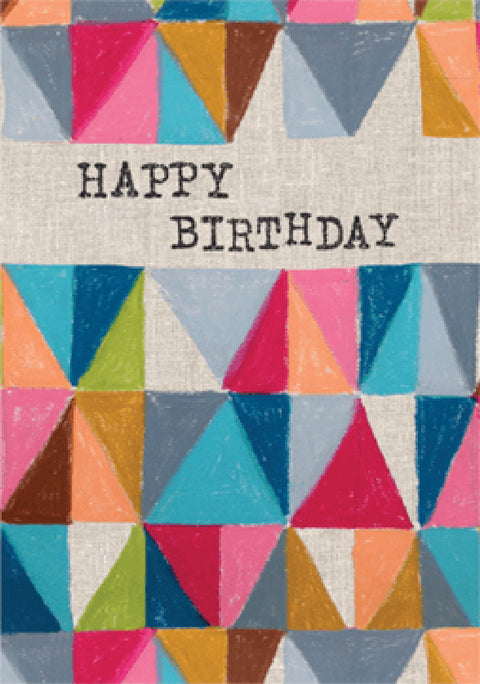 Sarah Kelleher CRA02 geometric happy birthday card