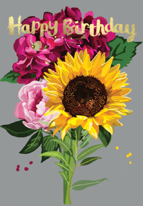Sarah Kelleher Ff02 Happy Birthday Sunflower Card