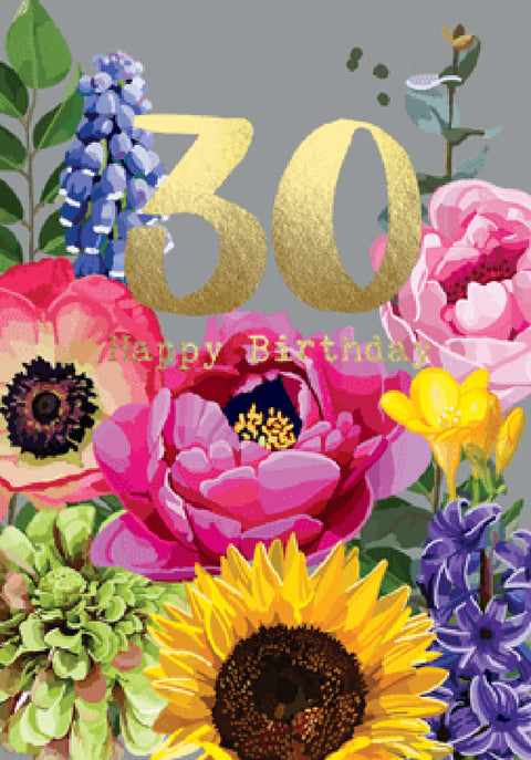 Sarah Kelleher Ff51 30 Happy Birthday Card