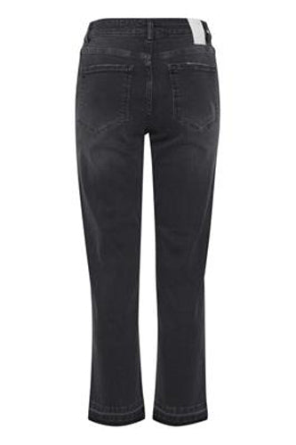 Pulz Jeans Emma Straight Crop Jeans In Grey Denim