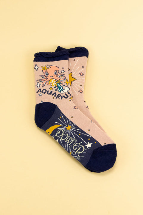 Powder ZSK11 aquarius zodiac socks