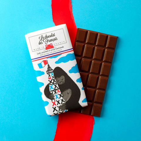 Le Chocolat Des Francais  80G Milk Choc & Salted Caramel Kong